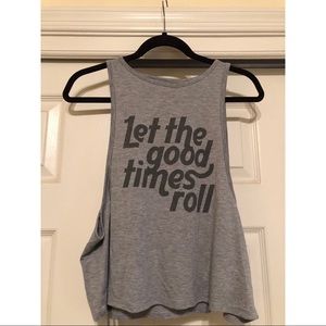 Grey dropped armhole tank